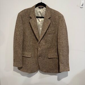 Ben Silver Charleston x Harris Tweed Wool Sport Coat Blazer Size 44 XL Casual